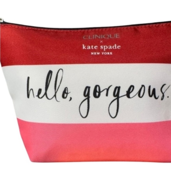 Kate Spade collaboration, hello gorgeous, red & Pink Cosmetic Bag NWOT - Picture 5 of 5